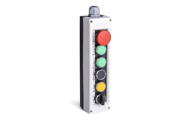 PK Series Plastic 6 Holes MB200E + 2*MB100DY + MB100DH + MB100DS + MB102S20 Grey-Black Control Box